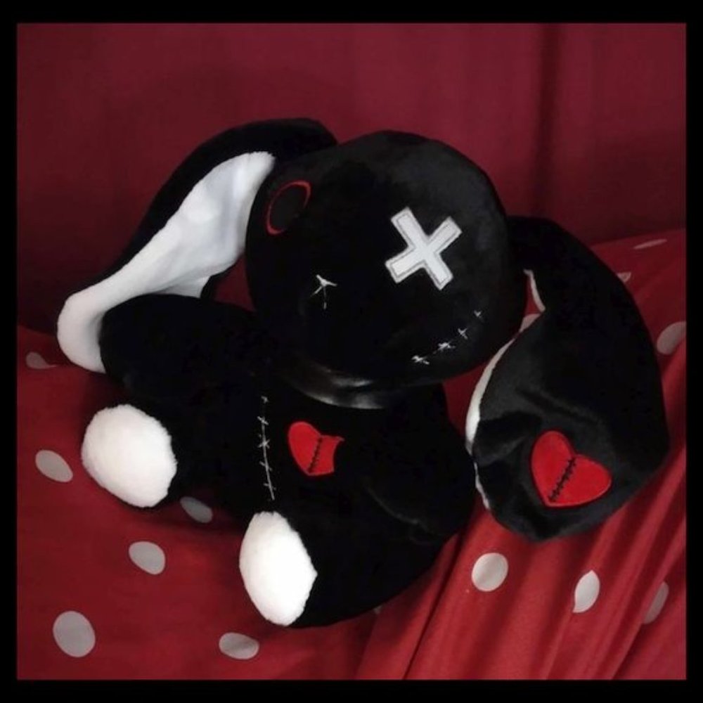 New Goth Black VooDoo Bunny Rabbit Plushie Doll